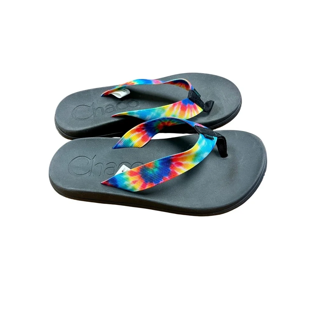 CHACO Chillos Flip Flop Sandals Mens 9‎ Tie Dye Beach Festival Hippie Pool Lake
